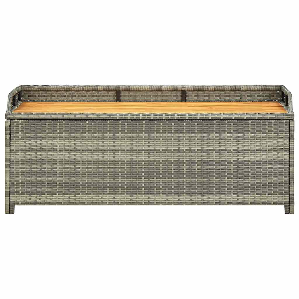 vidaXL Garden Storage Bench 120 cm Poly Rattan Grey 4
