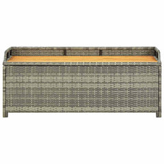 vidaXL Garden Storage Bench 120 cm Poly Rattan Grey 4