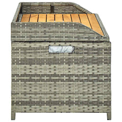 vidaXL Garden Storage Bench 120 cm Poly Rattan Grey 6
