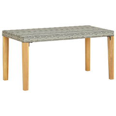 vidaXL Garden Bench 120 cm Grey Poly Rattan and Solid Acacia Wood 1