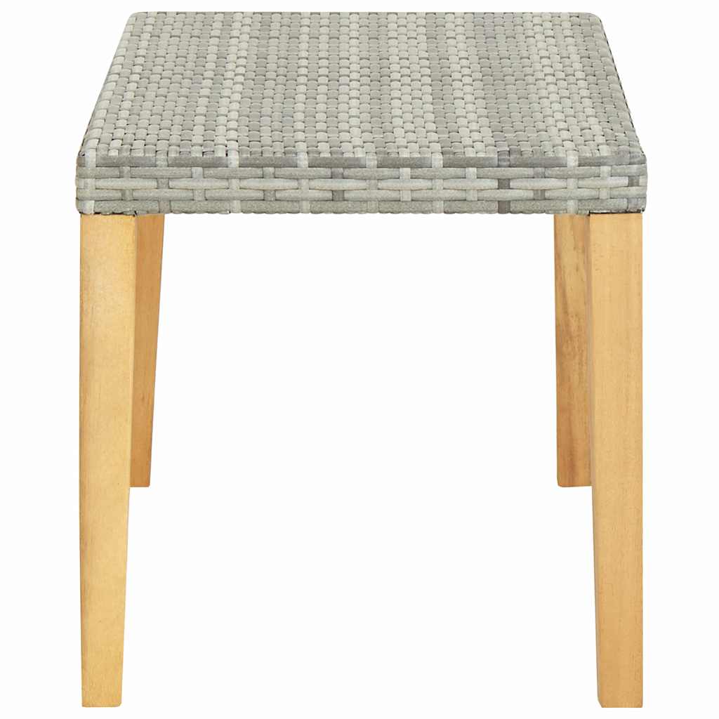 vidaXL Garden Bench 120 cm Grey Poly Rattan and Solid Acacia Wood 3