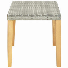 vidaXL Garden Bench 120 cm Grey Poly Rattan and Solid Acacia Wood 3
