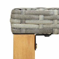 vidaXL Garden Bench 120 cm Grey Poly Rattan and Solid Acacia Wood 5