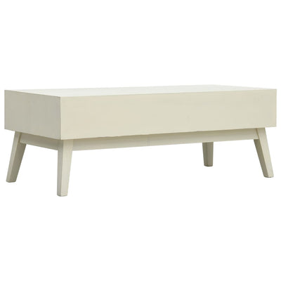 Coffee Table with 2 Drawers Carving Grey 110x50x40 cm Wood