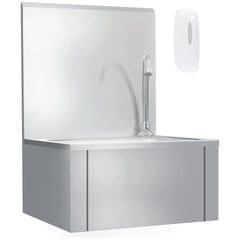 51114 vidaXL Hand Wash Sink with Faucet and Soap Dispenser Stainless Steel 1
