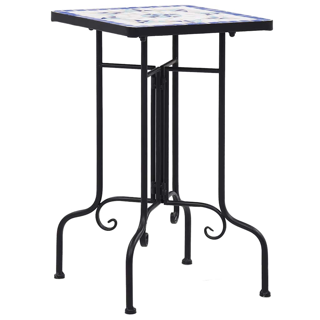 vidaXL Side Table | Blue and White | Iron and Ceramic | Small | Durable 1