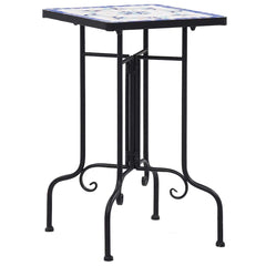 vidaXL Side Table | Blue and White | Iron and Ceramic | Small | Durable 1