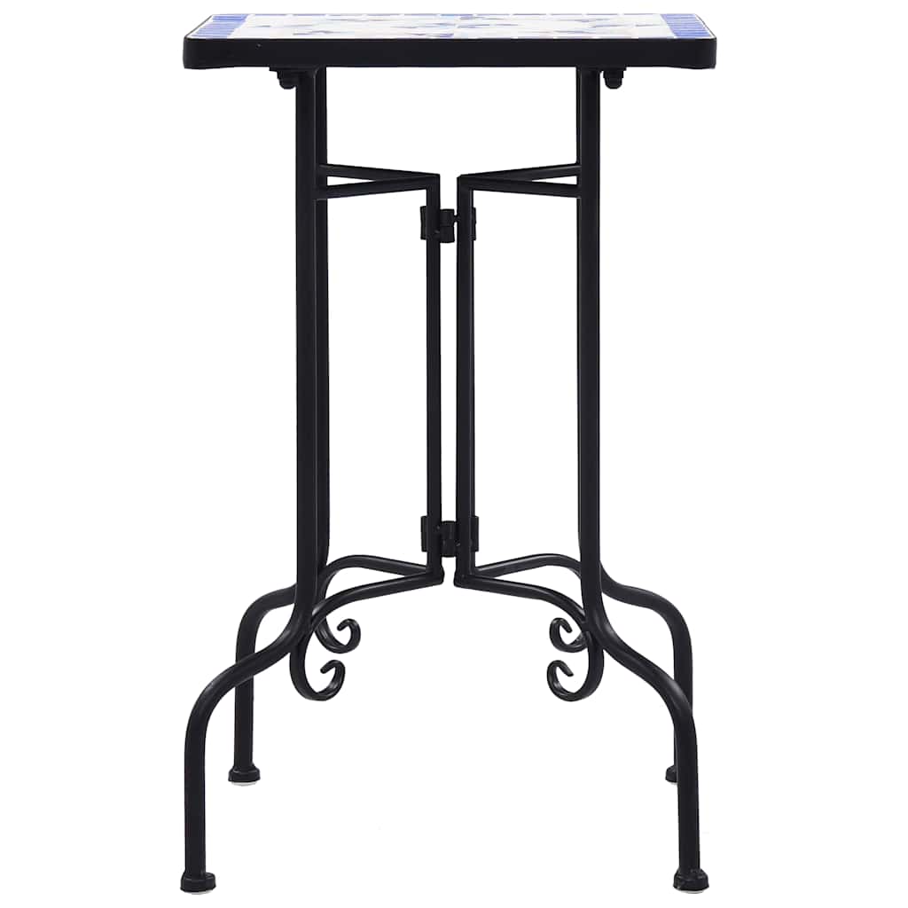vidaXL Side Table | Blue and White | Iron and Ceramic | Small | Durable 2