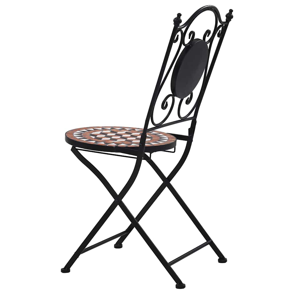Mosaic Folding Chairs 2 pcs Brown