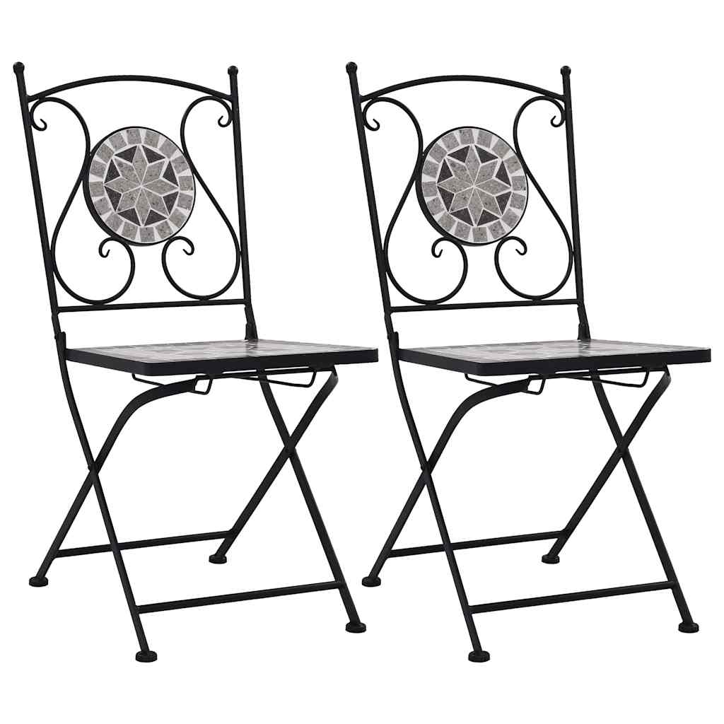 Mosaic Folding Chairs 2 pcs Grey