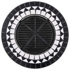 Mosaic Fire Pit Table 68 cm Ceramic Black