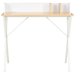 Desk 80x50x84 cm White and brown