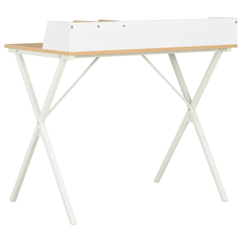 Desk 80x50x84 cm White and brown