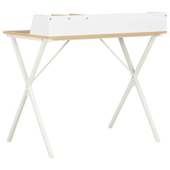 Desk 80x50x84 cm White and brown