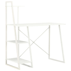 vidaXL Desk | White | Engineered wood, Powder-coated steel | Medium 1