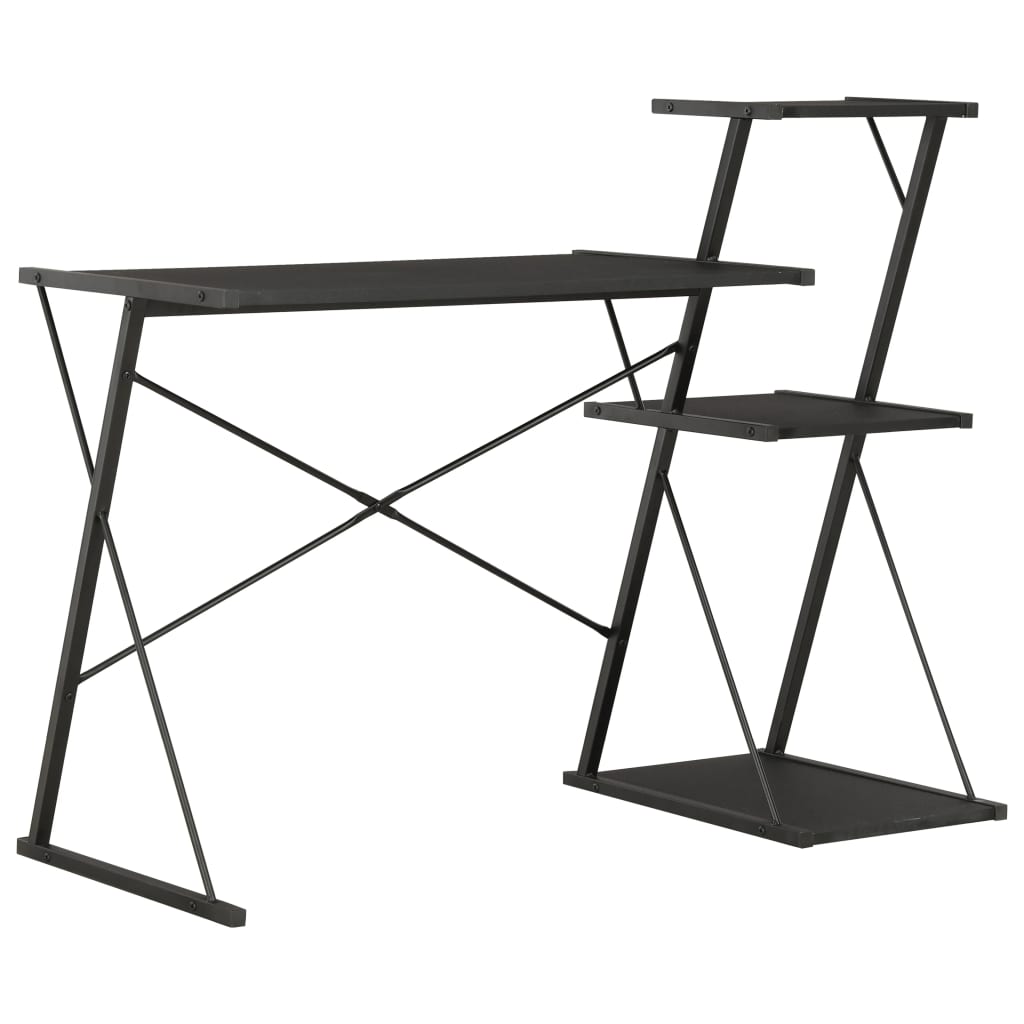vidaXL Desk | Black | Engineered wood with PVC coating | Large | Desk 1