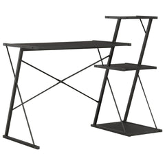 vidaXL Desk | Black | Engineered wood with PVC coating | Large | Desk 1