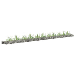 vidaXL Gabion Raised Bed Galvanised Steel 450x30x10 cm 1
