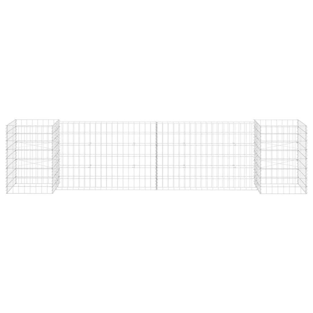vidaXL Gabion Planter | Silver | Steel wire | 260x40x60 cm 3