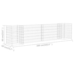 vidaXL Gabion Planter | Silver | Steel wire | 260x40x60 cm 6