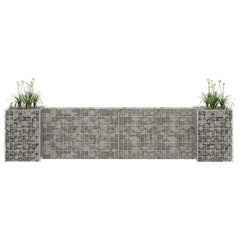 vidaXL Gabion Planter | Silver | Steel wire | 260x40x60 cm 1