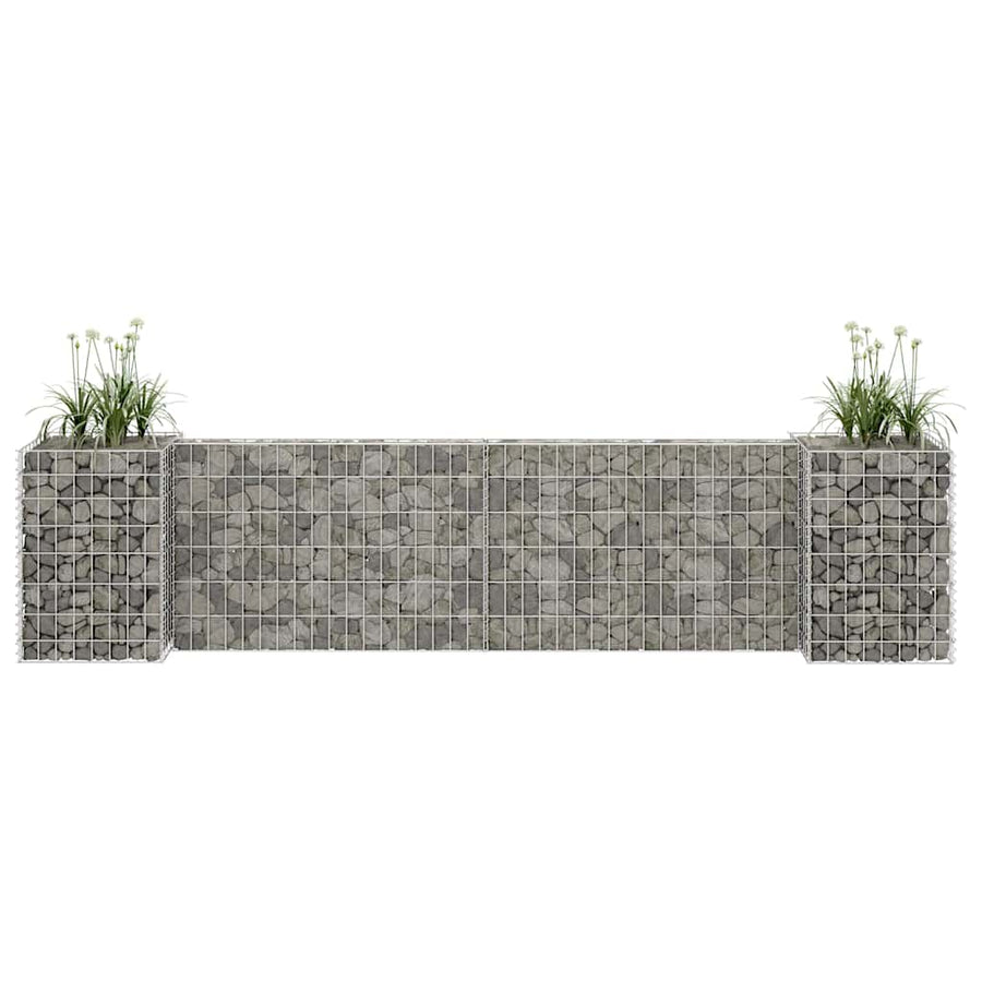 vidaXL Gabion Planter | Silver | Steel wire | 260x40x60 cm 1