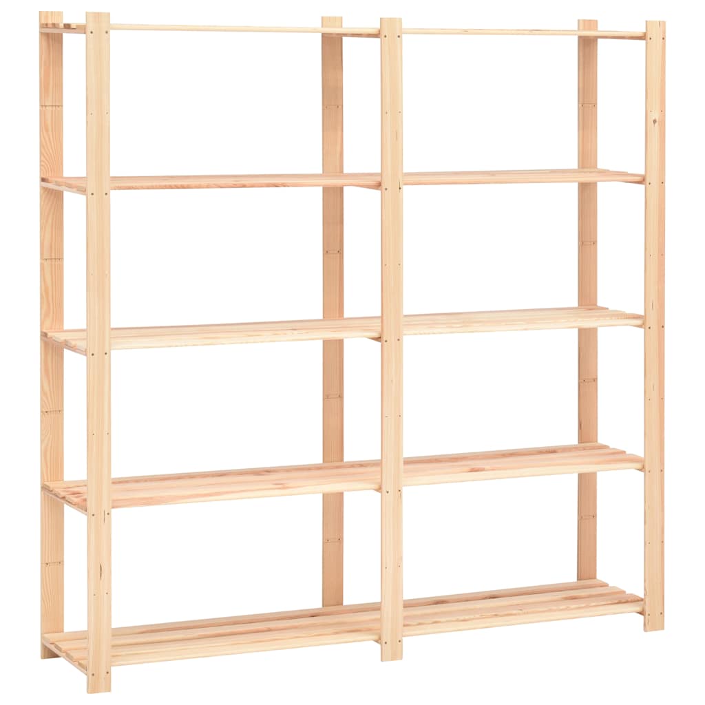 5-Tier Storage Racks 170x38x170 cm Solid Pinewood 500 kg 1
