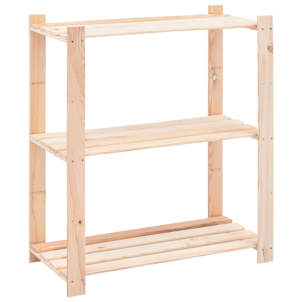 vidaXL 3-Tier Storage Rack 80x38x90 cm Solid Pinewood 150 kg 1