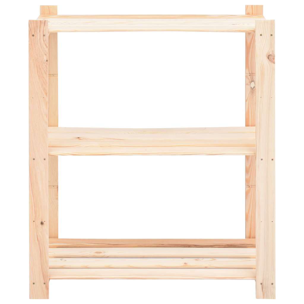 vidaXL 3-Tier Storage Rack 80x38x90 cm Solid Pinewood 150 kg 3
