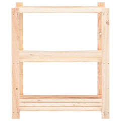 vidaXL 3-Tier Storage Rack 80x38x90 cm Solid Pinewood 150 kg 3