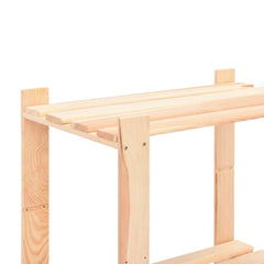 vidaXL 3-Tier Storage Rack 80x38x90 cm Solid Pinewood 150 kg 5