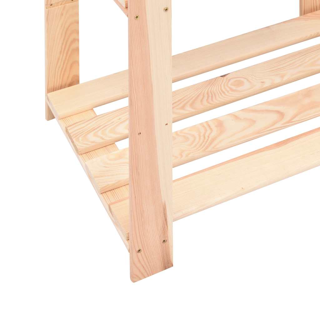 vidaXL 3-Tier Storage Rack 80x38x90 cm Solid Pinewood 150 kg 6