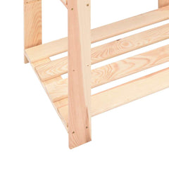 vidaXL 3-Tier Storage Rack 80x38x90 cm Solid Pinewood 150 kg 6