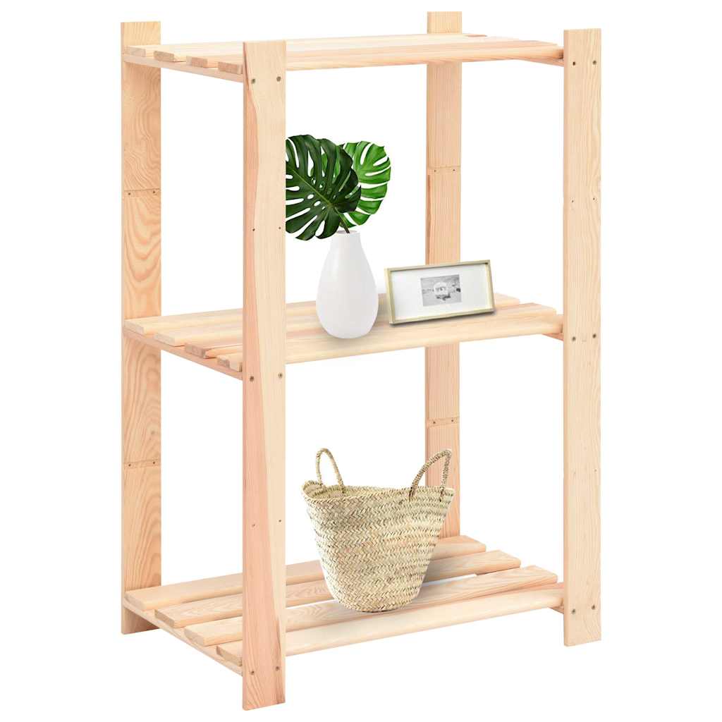 vidaXL 3-Tier Storage Rack 60x38x90 cm Solid Pinewood 150 kg 2