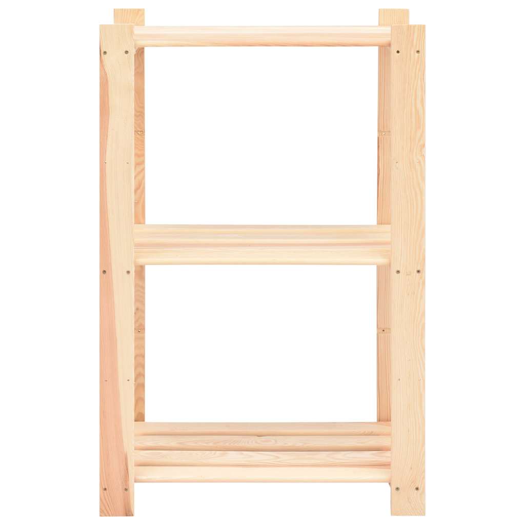 vidaXL 3-Tier Storage Rack 60x38x90 cm Solid Pinewood 150 kg 3