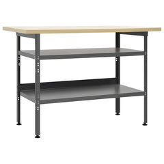 145344 vidaXL Workbench Grey 120x60x85 cm Steel 1