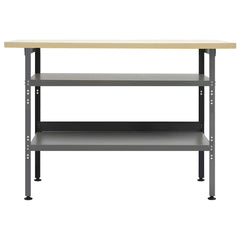 145344 vidaXL Workbench Grey 120x60x85 cm Steel 2