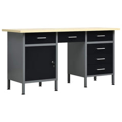 145347 vidaXL Workbench Black 160x60x85 cm Steel 1