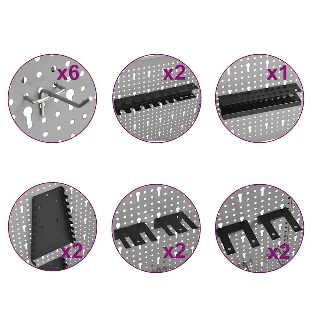 Wall-mounted Peg Boards 40x58 cm Steel 3