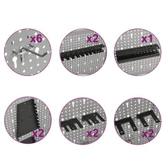Wall-mounted Peg Boards 40x58 cm Steel 3