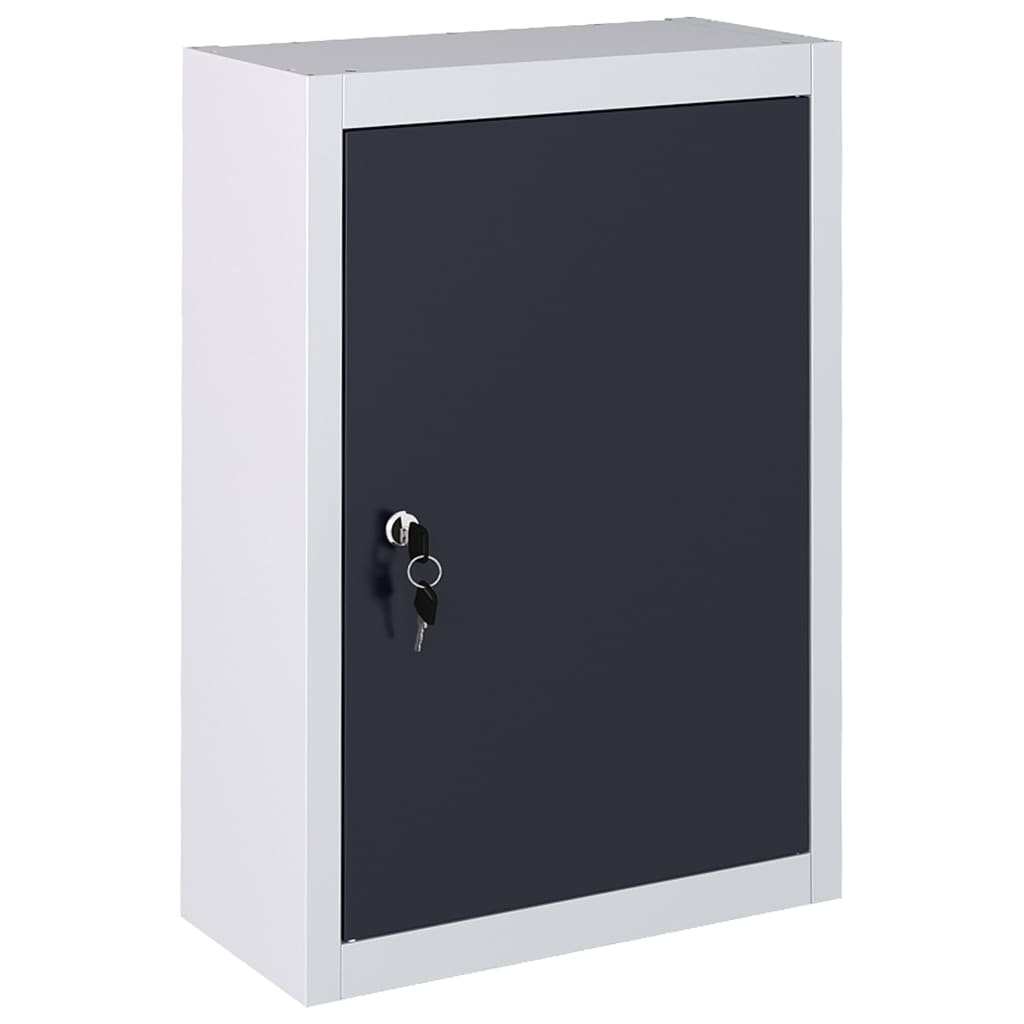 vidaXL Wall Mounted Tool Cabinet Industrial Style Metal Grey and Black 1