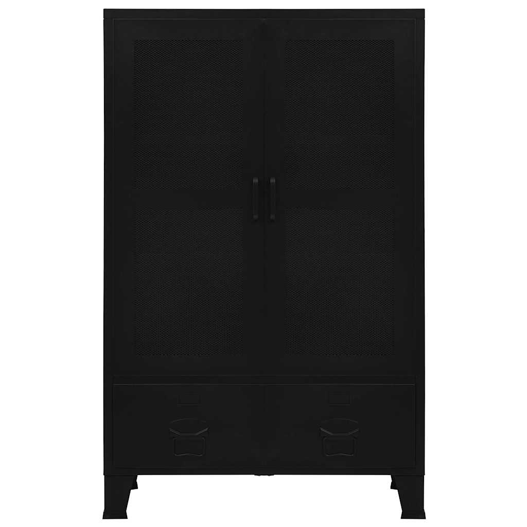 145355 vidaXL Office Cabinet with Mesh Doors Industrial Black 75x40x120 cm Steel 3