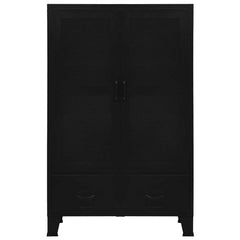145355 vidaXL Office Cabinet with Mesh Doors Industrial Black 75x40x120 cm Steel 3