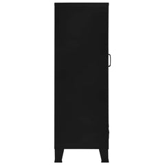 145355 vidaXL Office Cabinet with Mesh Doors Industrial Black 75x40x120 cm Steel 4