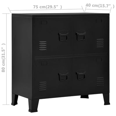 Industrial Storage Chest Black 75x40x80 cm Steel