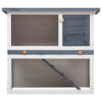 Outdoor Rabbit Hutch 1 Door Grey Wood