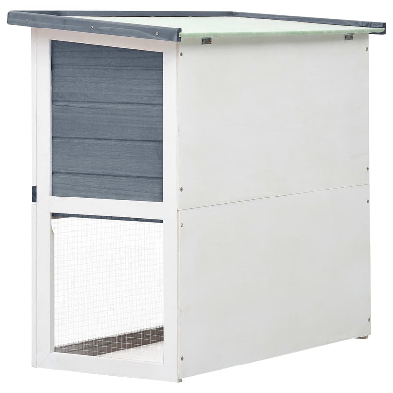 Outdoor Rabbit Hutch 1 Door Grey Wood