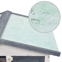 Outdoor Rabbit Hutch 3 Doors Wood Grey