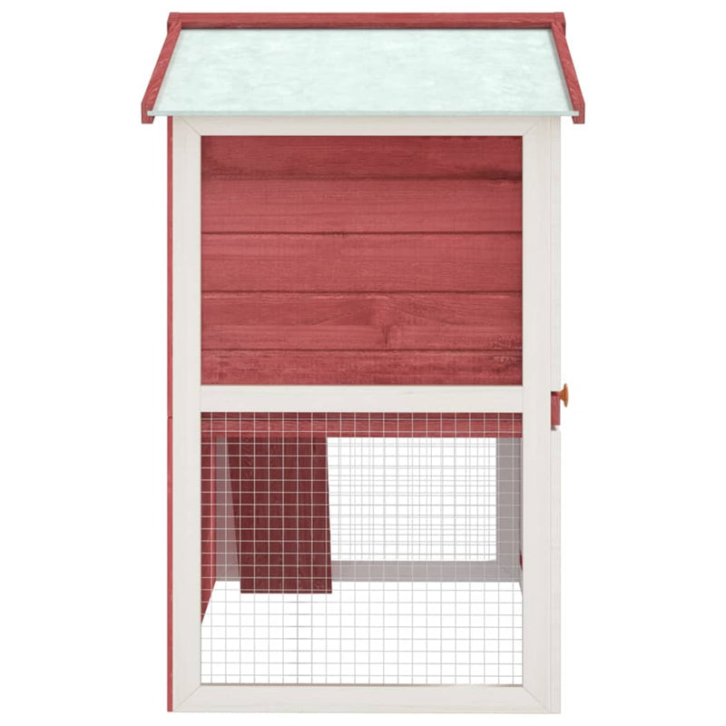 Outdoor Rabbit Hutch 3 Doors Red Wood