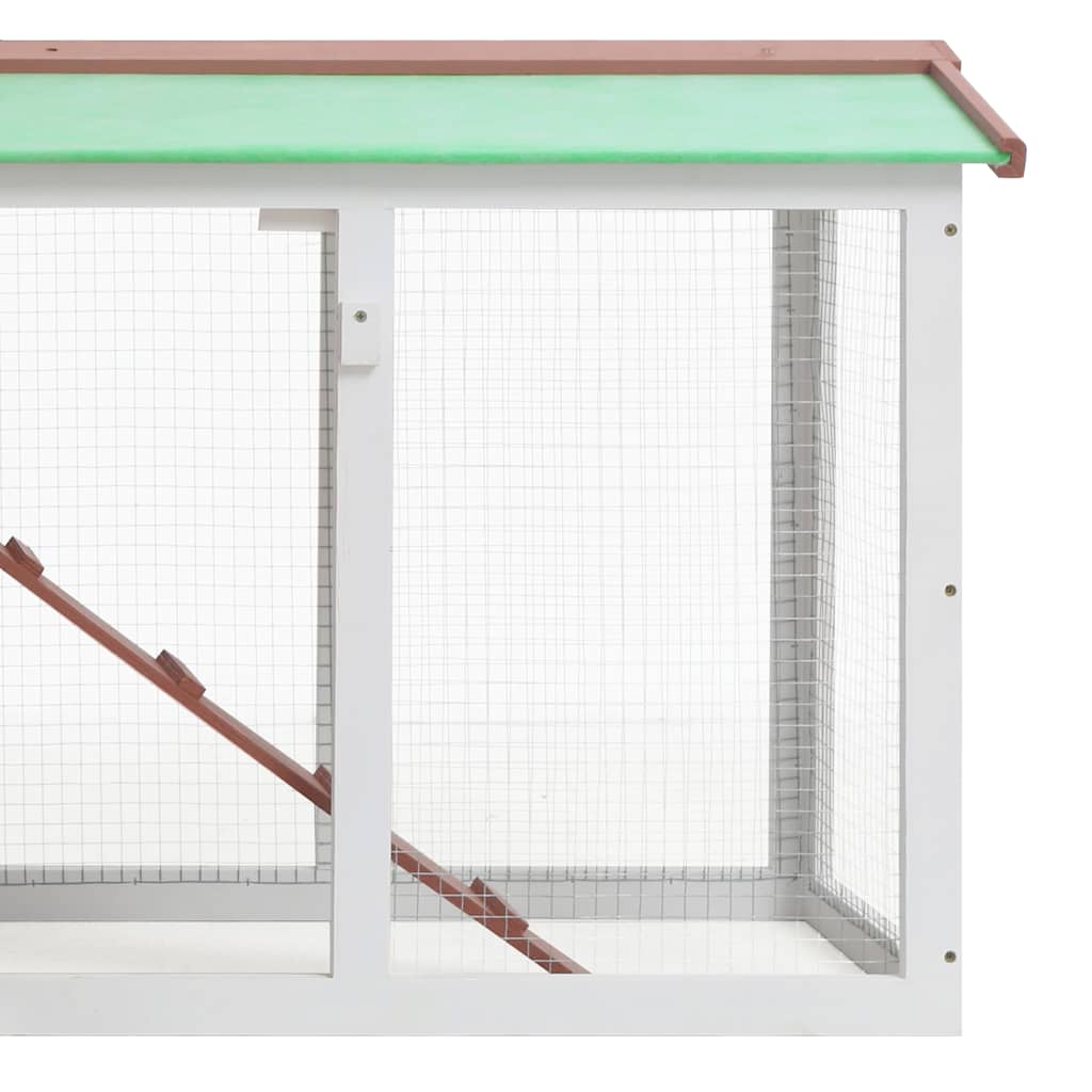Outdoor Large Rabbit Hutch 145x45x84 cm Wood Brown and white